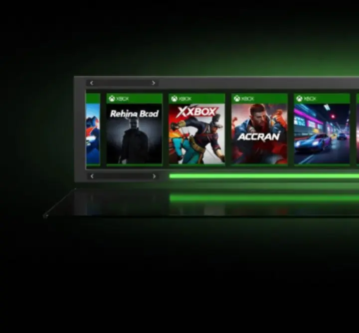 Slider z kinowymi okładkami najnowszych gier Xbox