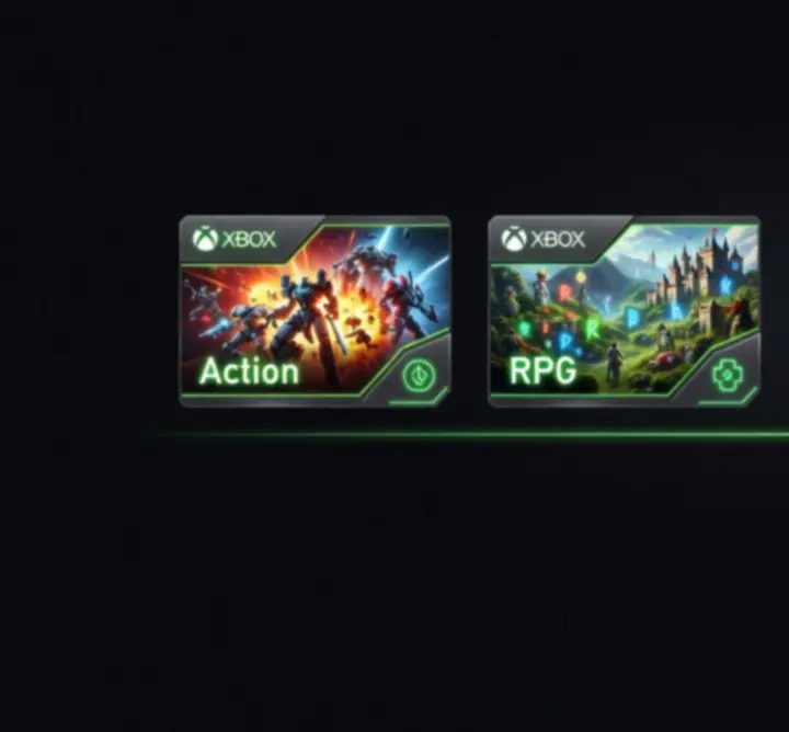 Podświetlone kolekcje nowych gier Xbox w sklepie Polvar Scene
