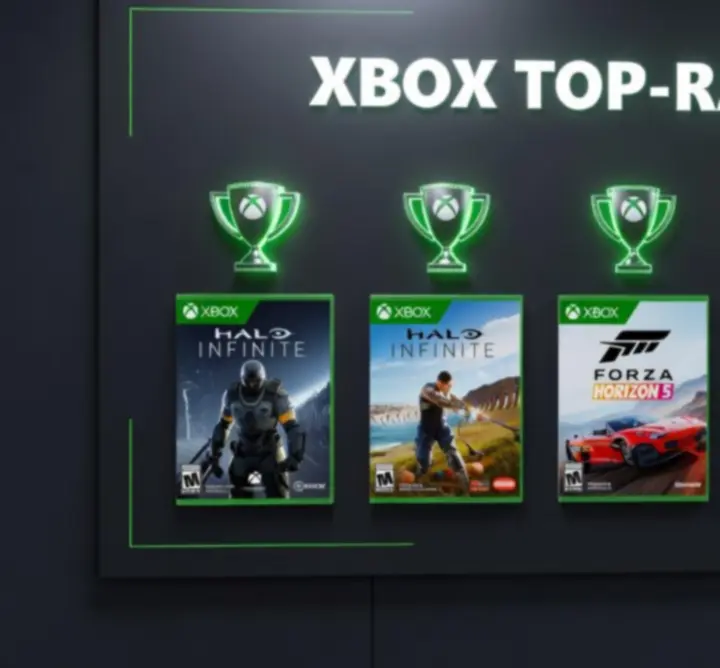 Baner z zestawieniem najlepiej ocenianych gier Xbox