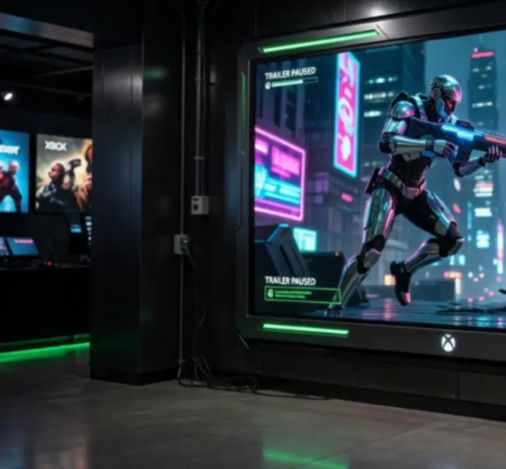 Sekcja z trailerami topowych gier Xbox